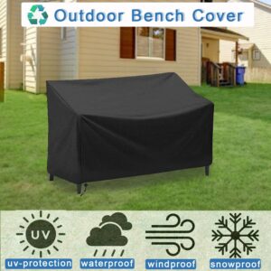 Rilime Patio Bench Cover,Outdoor 2-Seater Waterproof Outdoor Loveseat/Glider/Sofa/Furniture Cover,53L x 26W x 35H inch