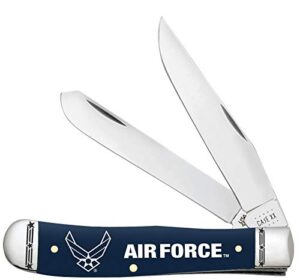 case xx air force trapper knife navy blue synthetic usaf stainless pocket knives