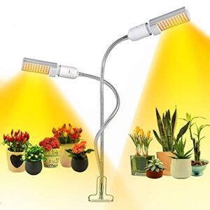 vionmi optics grow lights for seed starting full spectrum led plant grow lamp for succulent indoor plants sun lights 2 head clip lamps replaceable bulb adjustable gooseneck