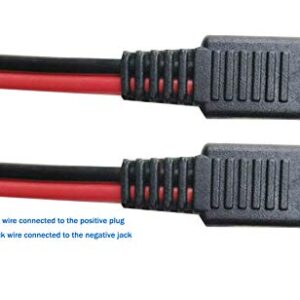 Meiyangjx SAE Connector Extension Cable, SAE Quick Connector Disconnect Plug SAE Automotive Extension Cable, Solar Panel SAE Plug (2Pack-30cm/1ft)