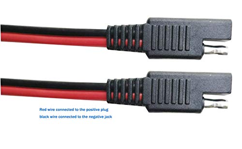 Meiyangjx SAE Connector Extension Cable, SAE Quick Connector Disconnect Plug SAE Automotive Extension Cable, Solar Panel SAE Plug (2Pack-30cm/1ft)