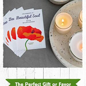 American Meadows Wildflower Seed Packets "Celebrate a Beautiful Soul" Memorial Favors (Pack of 20) - Red Poppy Seed Mix, Favors for Funerals, Wakes, Viewings, Visitations, Memorial Services