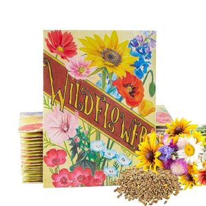 american meadows wildflower seed packets wildflower party favors for all occasions (pack of 20) - wildflower seed mix, plant year-round, great gift for hostesses, showers, weddings, thank you