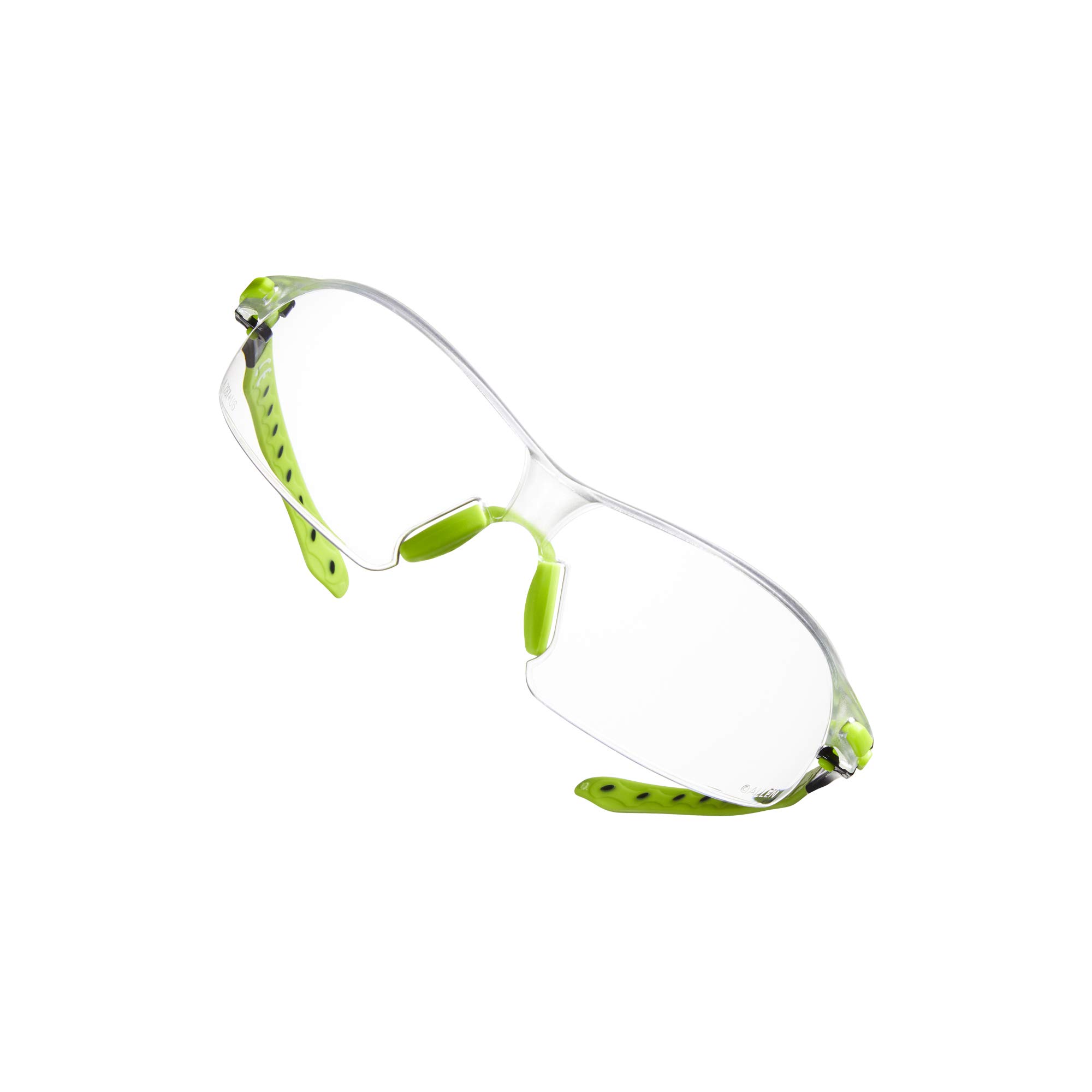 Allen Company All-in Youth Shooting Safety Glasses - Eye Protection for Boys and Girls - Soft Padded Nose and Temple - Clear Lenses - ANSI Z87.1+ and CE Rated - Green/Black