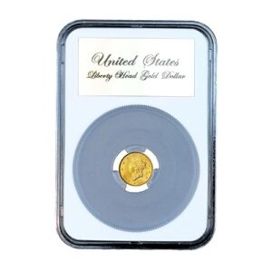 Ursae Minoris Elite Certified-Style Coin Holder for US $1 Liberty Head Type 1 Gold Dollar 1849 – 1854 (Also Mexico 2 Peso Gold 1919 – 1948)