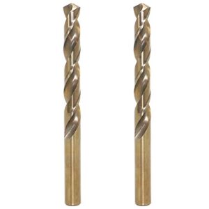 5mm metric m35 cobalt steel extremely heat resistant twist drill bit of 2pcs with straight shank to cut through hard metals such as stainless steel and cast iron, 5% cobalt m35 grade hss-co