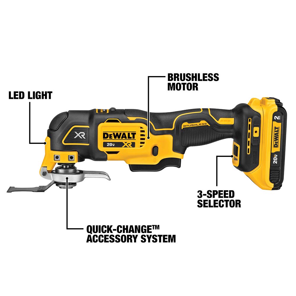 DEWALT 20V MAX XR Multi-Tool Kit, Oscillating Tool, and Orbital Sander