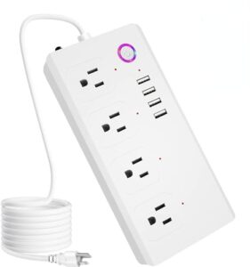 smart extension cord jinvoo wifi surge protector power strip with 4 individually controlled ac outlets and 4 usb ports works with alexa & google home