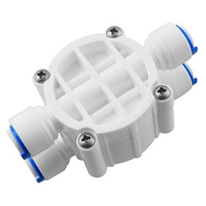 1/4" tube 4 way port auto shut off valve with push fittings for ro reverse osmosis water filter system (1)
