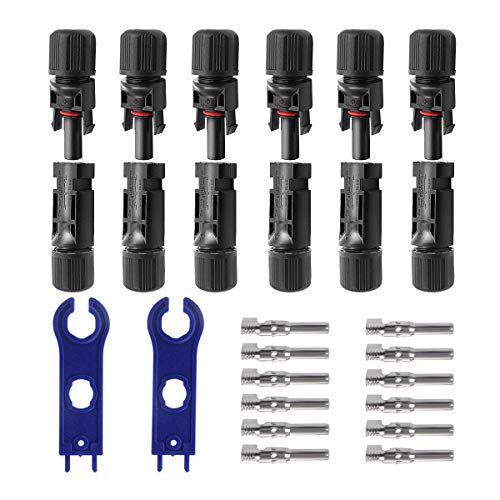 YXGOOD Solar Connectors Male/Female IP67 Waterproof Solar Panel Cable Connectors (6 Pairs Solar connectors)