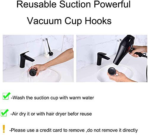BluPai Vacuum Suction Holder,Removable Wall Mounted Shower Head Holder for Bathroom,Relocatable Showerhead Bracket,Black