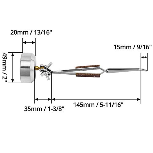 QWORK Third Hand Tweezers, Cross Locking Jewelry Welding/Soldering Tweezers with Base 360°Rotation, Jewelry Making Repair Kit