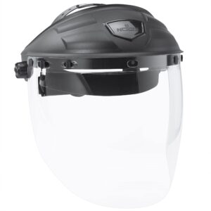nocry premium safety face shield for grinding and cutting — anti-fog, clear face shield mask with adjustable headgear - impact resistant full face shield — ansi z87.1 certified grinding face shield