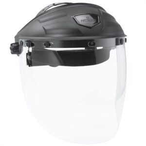 NoCry Premium Safety Face Shield for Grinding and Cutting — Anti-Fog, Clear Face Shield Mask with Adjustable Headgear - Impact Resistant Full Face Shield — ANSI Z87.1 Certified Grinding Face Shield