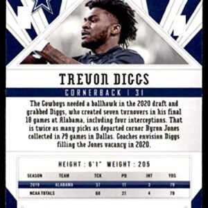 2020 Panini Phoenix Fire Burst #165 Trevon Diggs Dallas Cowboys (Silver Prizm Refractor) NFL Football Card (RC - Rookie Card) NM-MT