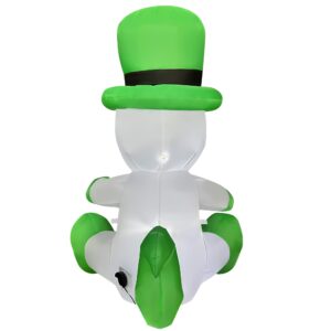 SEASONBLOW 4 Ft LED Inflatable St. Patrick's Day Unicorn Decoration with Gold Coin Pot for Home Yard Lawn Garden Indoor Outdoor