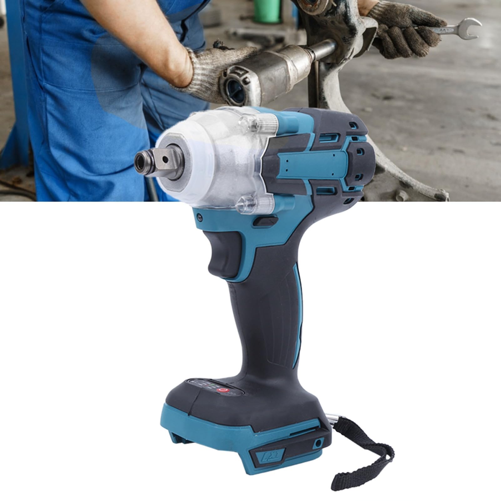 LiebeWH 21V Brushless Impact Wrench, Cordless Impact Wrench Tungsten Steel Shaft Electric Spanner Non‑Slip Handle Rechargeable for Construction Site Shelves Maintenance Woodworking
