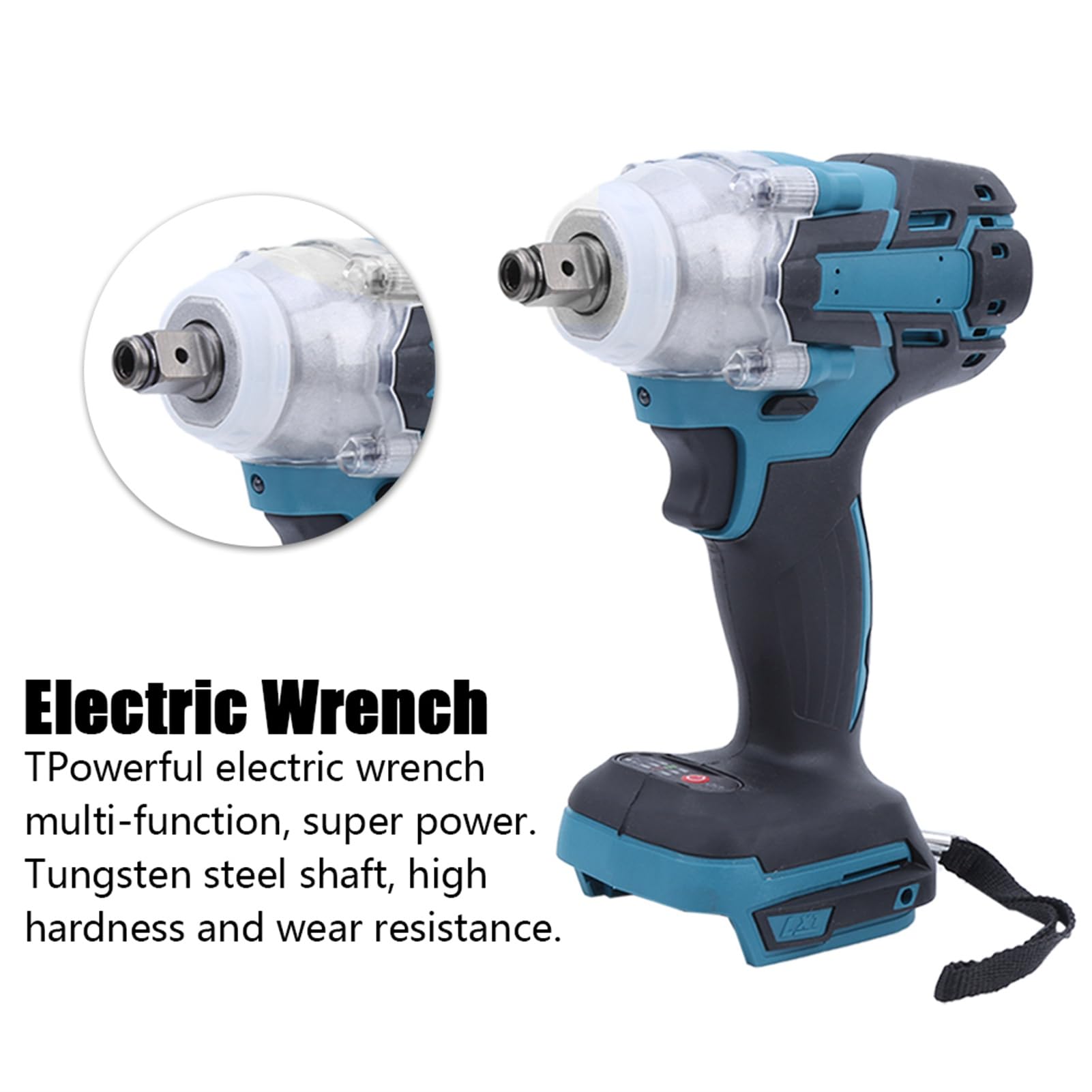 LiebeWH 21V Brushless Impact Wrench, Cordless Impact Wrench Tungsten Steel Shaft Electric Spanner Non‑Slip Handle Rechargeable for Construction Site Shelves Maintenance Woodworking