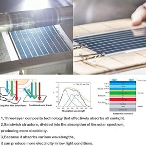 Flexible Solar-Thin-Film Solar Flex etfe Roll up Bendable Solar Panel Cell 6v Solar Panel Portable-Charger-trickle-Feeder-Boats-RV-RVS-Photovoltaic-amorphous-Roll-Waterproof-Light Toys (A-Gold)