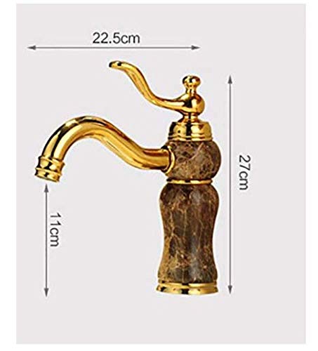 ShiSyan Y-LKUN Modern Double Basin Sink Hot and Cold Water Faucetgold Jade Bathroom Faucet Mixer Single Hole Sink Basin Faucet