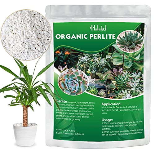 Halatool 2 QT Perlite 3-6 mm Horticultural Organic Perlite Bulk for Plants Natural Potting Soil Mix Additive for Indoor & Outdoor Planting