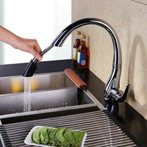 Y-LKUN Taps Modern Kitchen Sink Basin Mixer Tap Single Handle Sink Mixer Tap Pull-Out Faucet Sink Can Rotate Single Handle Single Hole Faucet