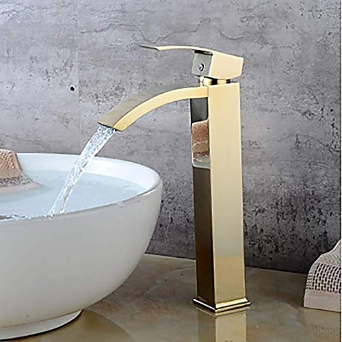 ShiSyan Y-LKUN High end Modern Gold Hotel Bathroom Bathroom Sink Faucet - Waterfall One Handle One Tap Pretty