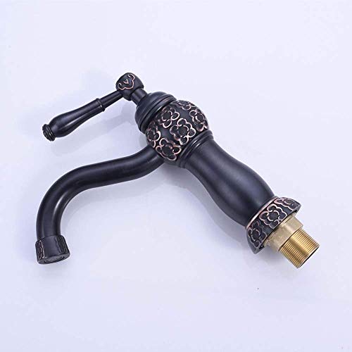 ShiSyan Y-LKUN Taps Pretty All Copper European Black Costumes Low Platform Hot and Cold Basin Faucet Bathroom Cabinet Faucet Durable