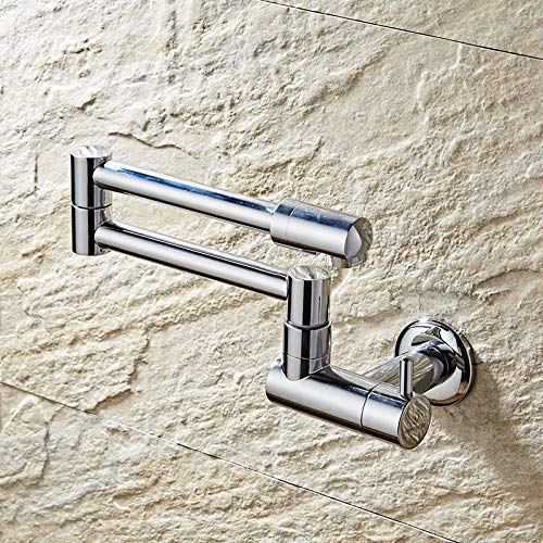 Y-LKUN Can Be Folded Into The Wall Type Rotary Telescopic Single Balcony Vegetable Washing Basin Washing Pool Mop Pool Faucet Copper Lengthened Kitchen Faucetquality Assurance of Modern Simple Luxu