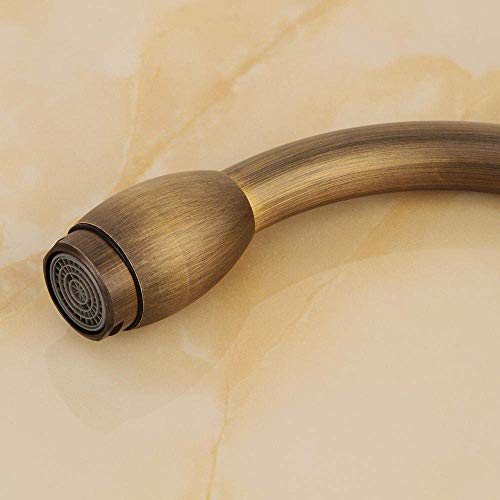 ShiSyan Y-LKUN Antique Brass Faucet Rotating Single Handle Single Hole Faucet Hot & Cold Water Tap with Water Saving Anti-Splash Nozzle