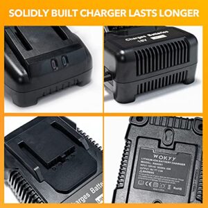 Wokyy 18 Volt Dual Chemistry Battery Charger R86092 R86091 Replacement for Ridgid 18V NiCad or Lithium Ion Battery R840083, R840085, R840086, R840087, R840089 and More