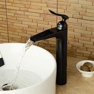 ShiSyan Y-LKUN Taps Elegant Bathroom Sink Faucet Waterfall Faucet Sink Effect Brass Faucet Mixer Tap Black Faucet