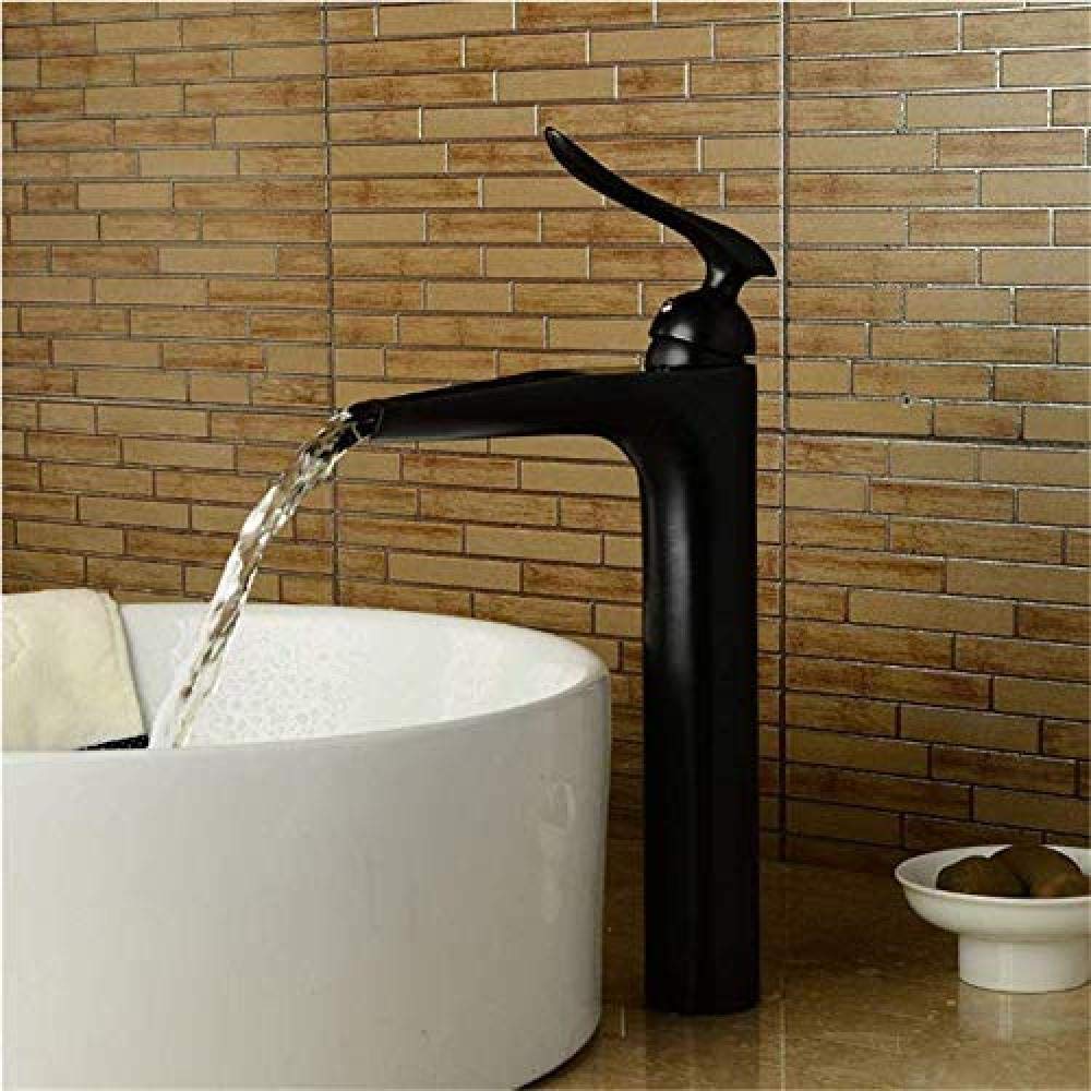 ShiSyan Y-LKUN Taps Elegant Bathroom Sink Faucet Waterfall Faucet Sink Effect Brass Faucet Mixer Tap Black Faucet