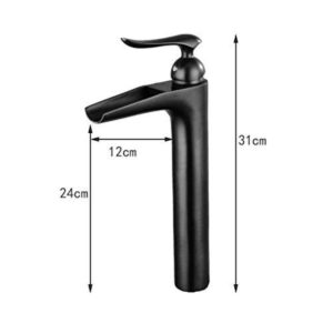 ShiSyan Y-LKUN Taps Elegant Bathroom Sink Faucet Waterfall Faucet Sink Effect Brass Faucet Mixer Tap Black Faucet