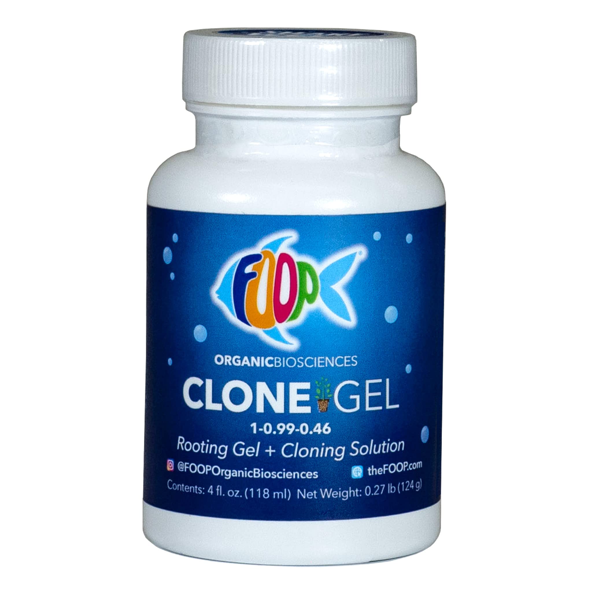 FOOP Clone Gel - Two Products in One: Rooting Gel + Cloning Solution - Get Big Fat White Fuzzy Roots Faster and Make Cloning Simple | Works Great in All Cloning Media (4oz)