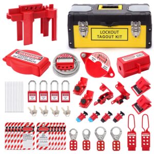 lockout tagout - lock out tag out kit safety padlocks lockout hasp breaker lockout ball valve lockout steel cable lockout plug loto valve lockout kit loto tags lockout set