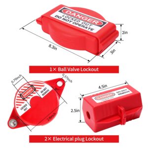 Lockout Tagout - Lock Out Tag Out Kit Safety Padlocks Lockout Hasp Breaker Lockout Ball Valve Lockout Steel Cable Lockout Plug Loto Valve Lockout Kit Loto Tags Lockout Set