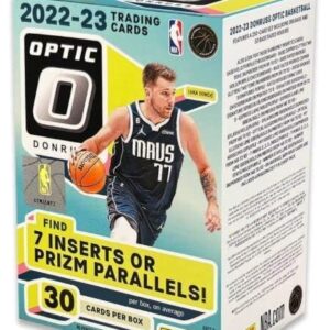 New 2022-23 Panini DONRUSS OPTIC Factory Sealed Basketball Box w/30 Cards (7 Inserts or Prizms Per Box) - Chance for Rated Rookie Autographs Purple Parallels! - Includes Novelty Luka Doncic Card Pictured