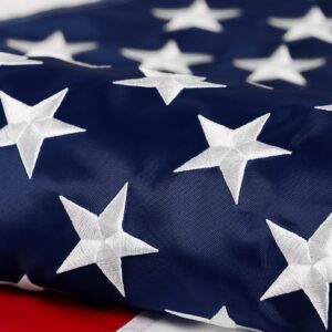 American Flag 3x5 ft Pole Sleeve Style: Longest Lasting US Sleeved Flag Made from Nylon, Embroidered Stars, Sewn Stripes, UV Protection Perfect for Outdoors! USA Flag