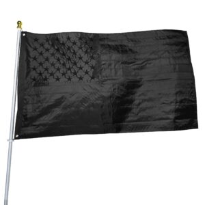 black american flag 3x5 ft: heavy duty us flag made from nylon - embroidered stars - sewn stripes - uv protection perfect for outdoors! (not include pole)