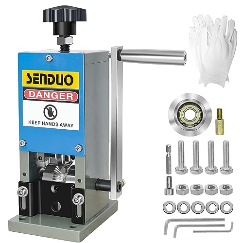 SENDUO Manual Wire Stripping Machine Speed 50FT/MIN Wire Stripper Machine Wire Gauge Range 0.06-1inch Portable Copper Wire Peeler Machine for Scrap Copper Wire Cable Stripping