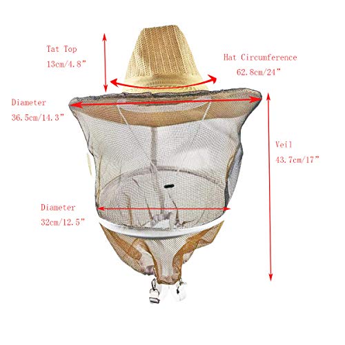 BeesNise Beekeeping Veil Hat Beekeeper Hat with Anti-bee Netting Professional Bee Keeping Supplies