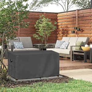 ULTCOVER Patio Deck Box Storage Bench Cover - Waterproof Outdoor Rectangular Fire Pit Table Covers 64 x 30 inch, Black