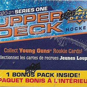 2020 2021 Upper Deck Hockey Series One Factory Sealed Unopened Blaster Box of Packs Possible Young Guns Rookies and Jerseys