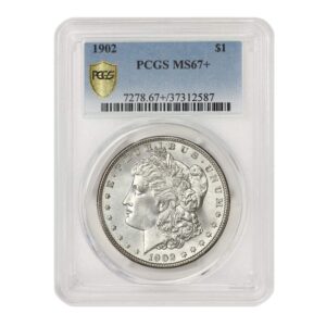 1902 no mint mark american silver morgan dollar ms-67+ illinois set by coinfolio $1 pcgs ms67+