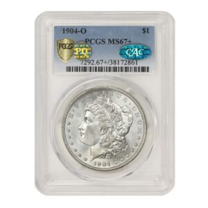 1904 o american silver morgan dollar ms-67+ pq approved illinois set by coinfolio $1 ms67+ pcgs/cac