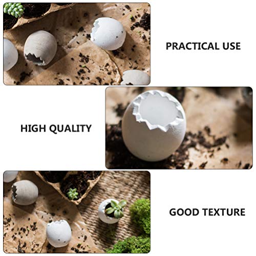 Egg Shell Succulent Flowerpot Desktop Stand Small Succulent Pots Bonsai Pots Planters for Indoor Plants Porcelain Plant Pots Flower Decor Concrete Nursery Earth Tones Office