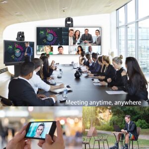 SZOOMSY PTZ Camera USB2.0 10X Optical Zoom HD 1080P Video Conference Webcam for Conference Rooms Live Streaming Church Worship Services Online Learn Skype Business Meeting System Works with Zoom