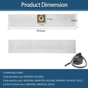 6 Pack VF3501 Filter Bags Compatible with Ridgid and Workshop 3 to 4.5 Gallon Shop Vacuum Replacement Part VF3501 23738 WS32045F WD40500 WD40700 WD40501 WD45500 WD45220