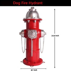 Choies Dog Fire Hydrant Statue with 4 Stake,Puppy Pee Post Training Statue,Outdoor Large Fire Hydrant Statue Garden Patio Ornament Decorations 14.5 inch Tall